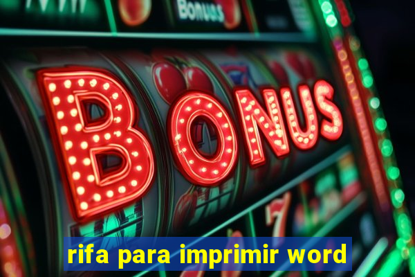 rifa para imprimir word